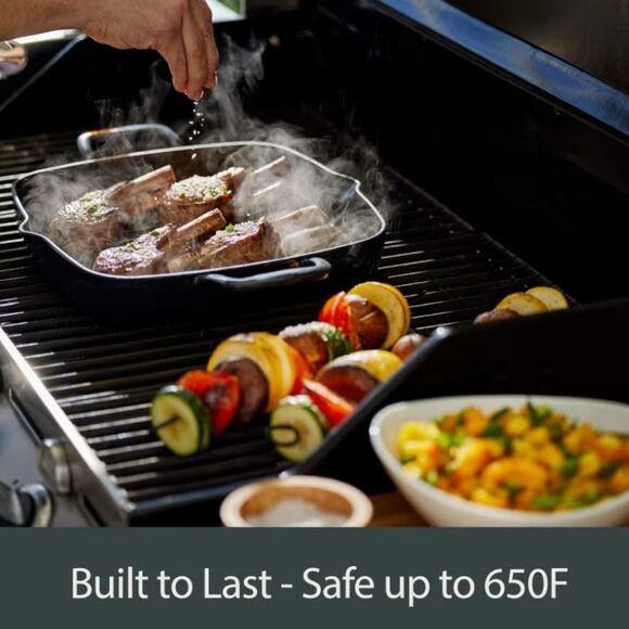All-Clad Cast Iron 11 Grill & Acacia Wood Trivet